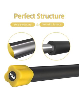 Total Body Workout & Exercise Weighted Bar Padded Grip, 3 Pack