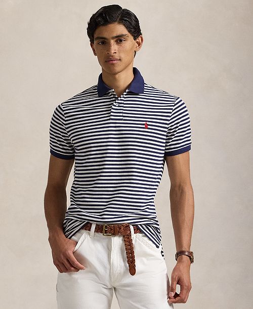 alfani Polo Ralph Lauren Men's Classic-Fit Striped Mesh Polo Shirt Men's Fashion & Accessories