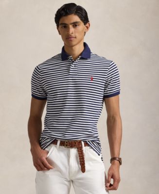 Polo Ralph Lauren Men's Classic-Fit Striped Mesh Polo Shirt Macy's