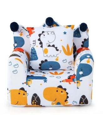   Toddler Size   Foam-Filled Fabric  Dinosaur Design, Removable Cover, Pillow  Kids Sofa Chair