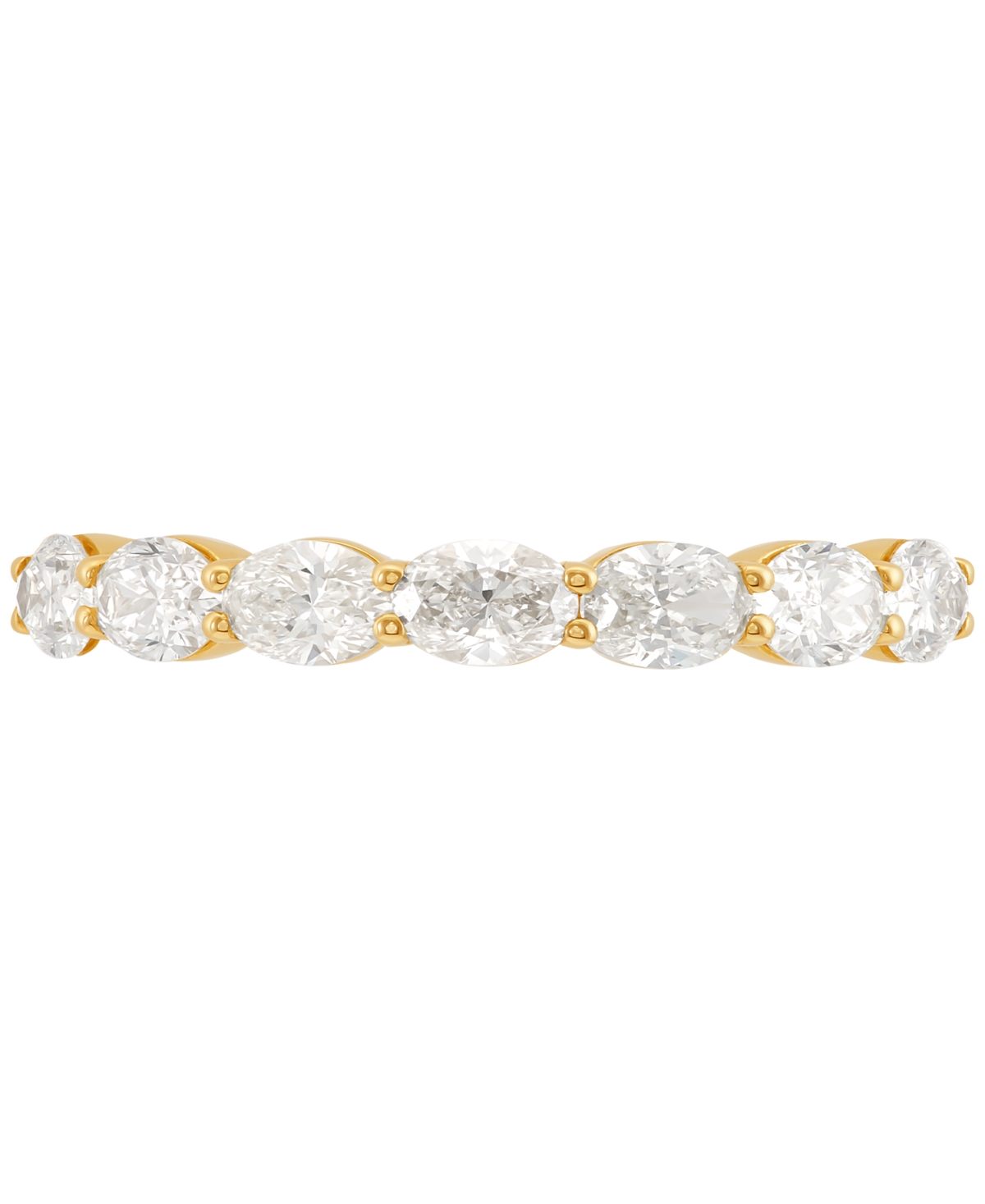 Macy's Diamond Oval Horizontal Seven Stone Band (1-1/20 Ct. T.w.) In 14k Gold In Yellow Gold