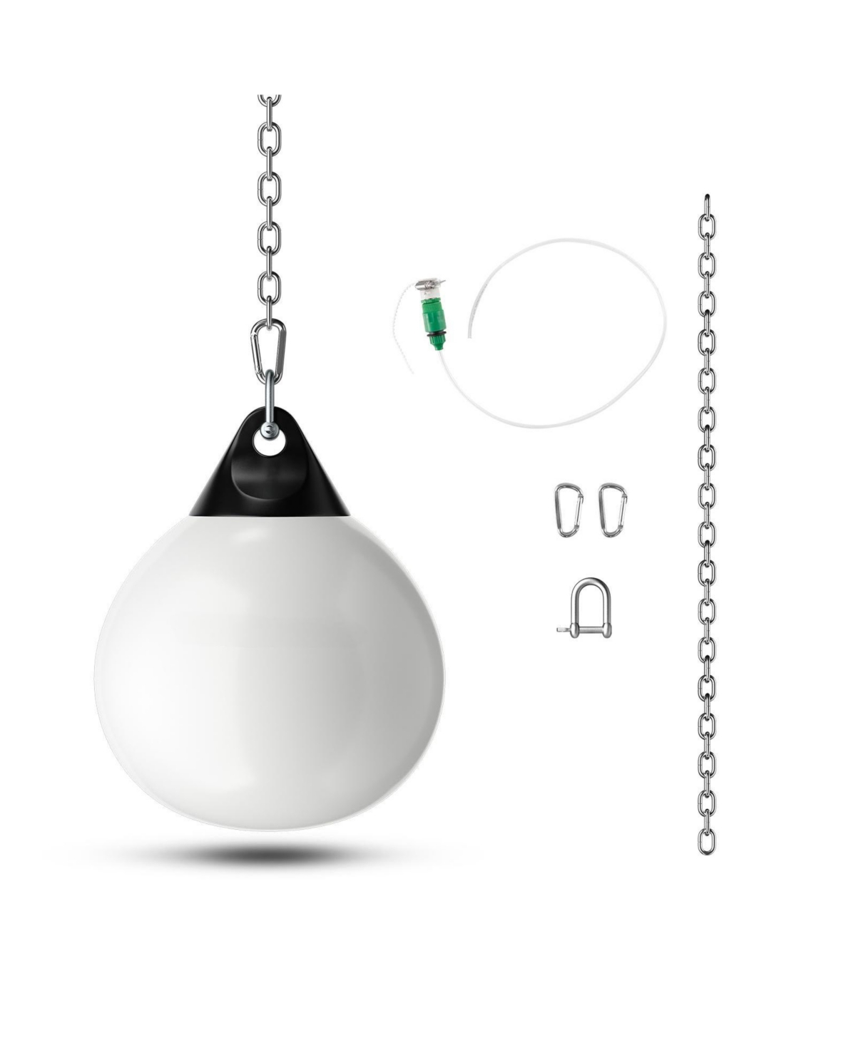 21 Inch Water Punching Bag with Adjustable Metal Chain-White - White
