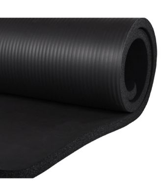 7 Piece Yoga Set with Mat, Stretch Strap, & Knee Pad, Black