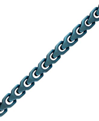 Blue-Tone Stainless Steel Link Bracelet