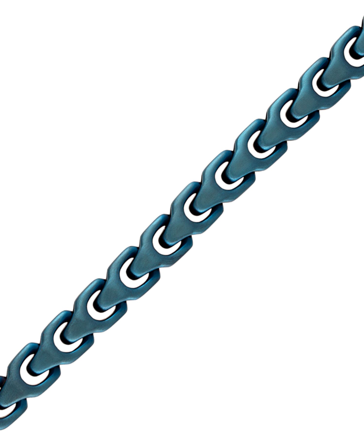 Blue-Tone Stainless Steel Link Bracelet
