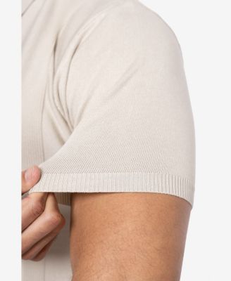 Men's Classic Ribbed Texture Polo Sweater