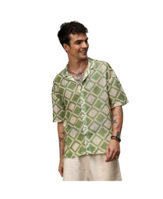 Men's Geometric Block Oversized Shirt
