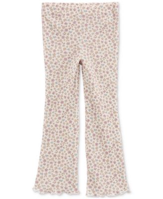 Carter's - Toddler Girls Floral-Print Thermal Flare Pants