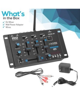 Wireless 3-Channel DJ Mixer with Bluetooth and USB, Phono, Microphone, and Line Inputs
