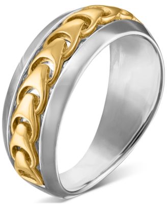 Link Ring in Sterling Silver & 14k Gold