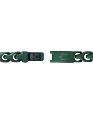 Green-Tone Stainless Steel Link Bracelet
