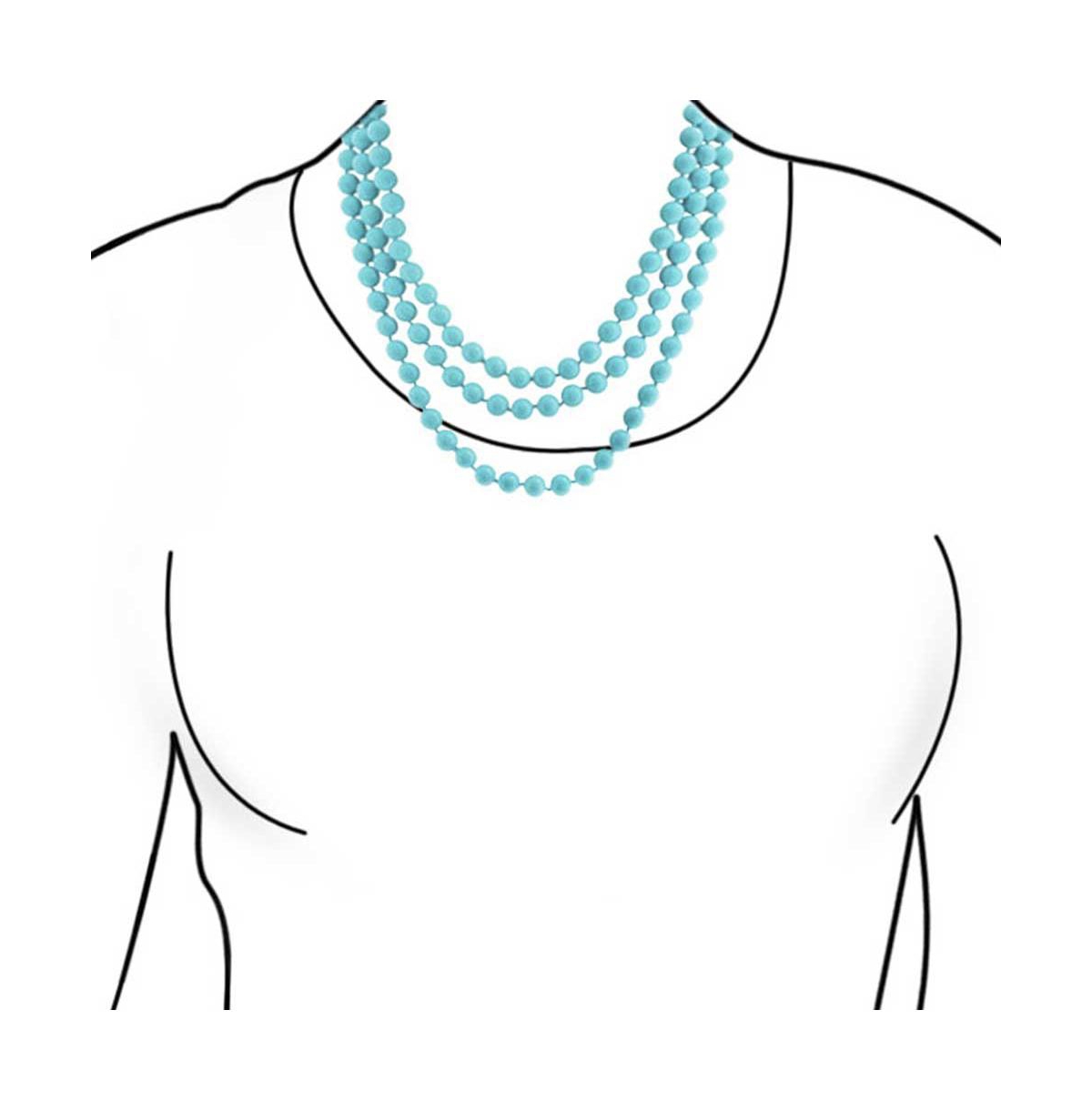 Bling Jewelry Classic Western Style 10MM Round Ball Bead Endless 70 Inch Long Strand Double Triple Wrap Layer SyntheticTurquoise Necklace For Wo