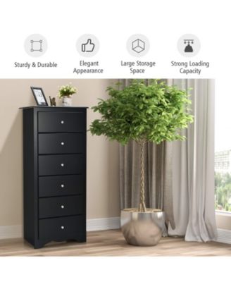 6 Drawers Chest Dresser Clothes Storage Bedroom Furniture Cabinet