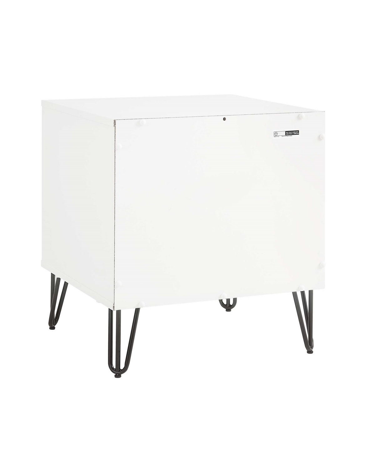 Manhattan Comfort 1- Piece Dumbo Medium-density Fiberboard 1-drawer Modern Nightstand In White And Rustic Grey
