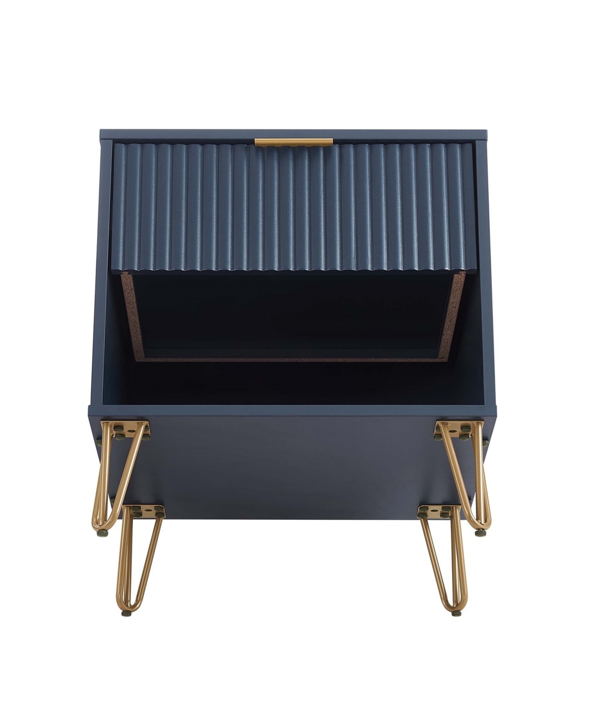 Manhattan Comfort Dumbo 1-drawer Modern Nightstand In Midnight Blue