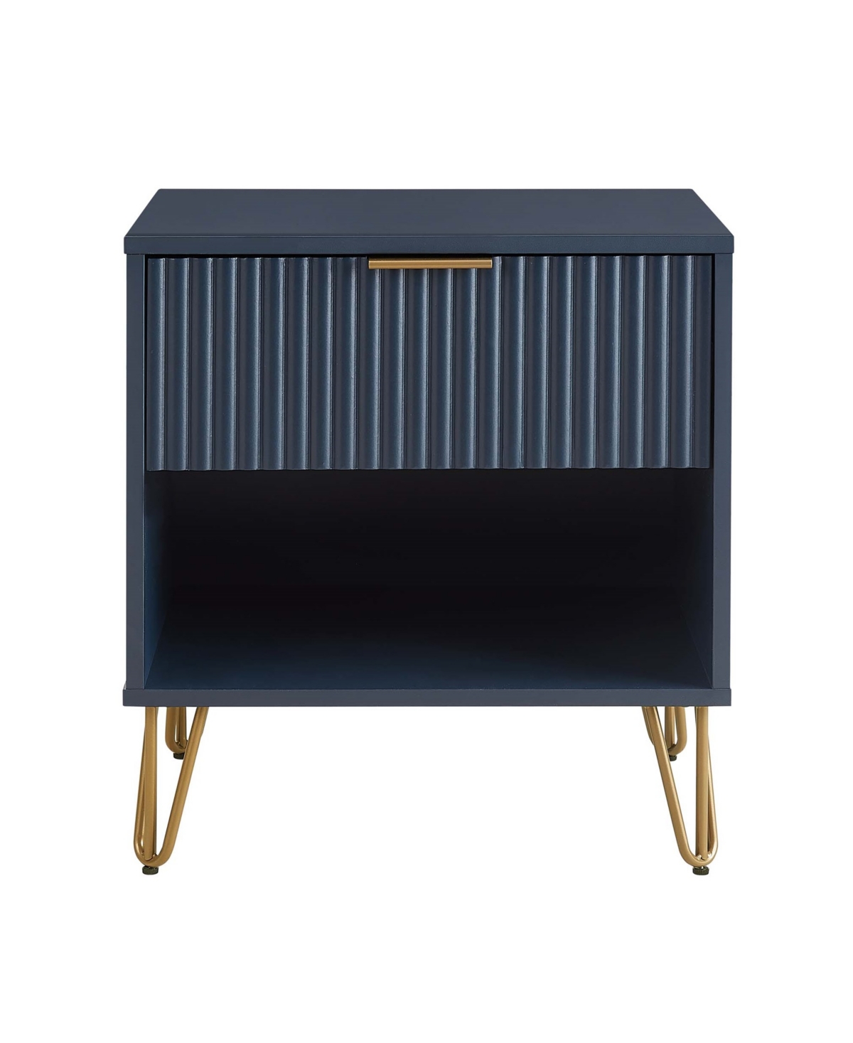 Manhattan Comfort Dumbo 1-drawer Modern Nightstand In Midnight Blue