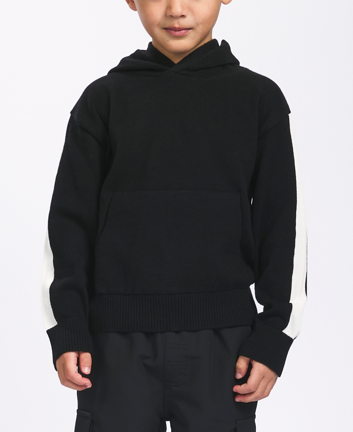 Sovereign Code Little Boys Sweater Knit Pull-over Hoodie In Black