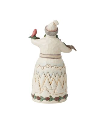 Woodland Snowman with Pine Figurine