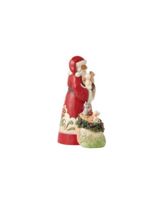 Santa with Pets Cat Figurine