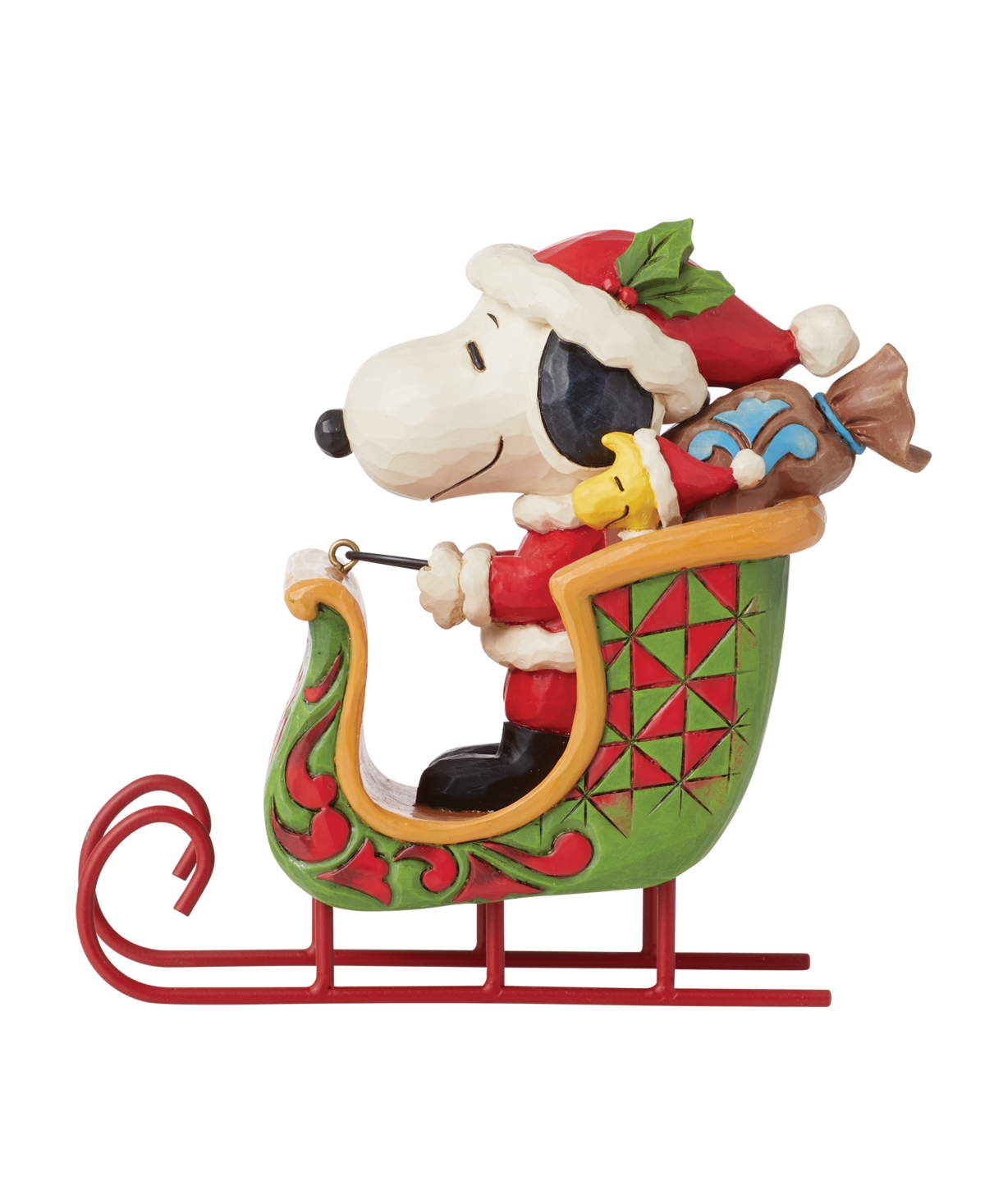 Jim Shore Peanuts Snoopy And Woodstock In Sleigh Figurine In Multi