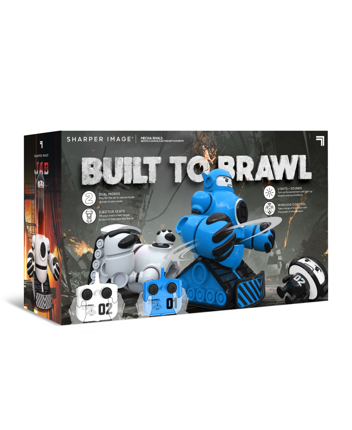 SHARPER IMAGE MECHA RIVALS REMOTE CONTROL EJECTING BATTLE ROBOTS 