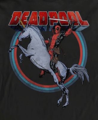 Men's Deadpool On Unicorn Long Sleeve T-Shirt