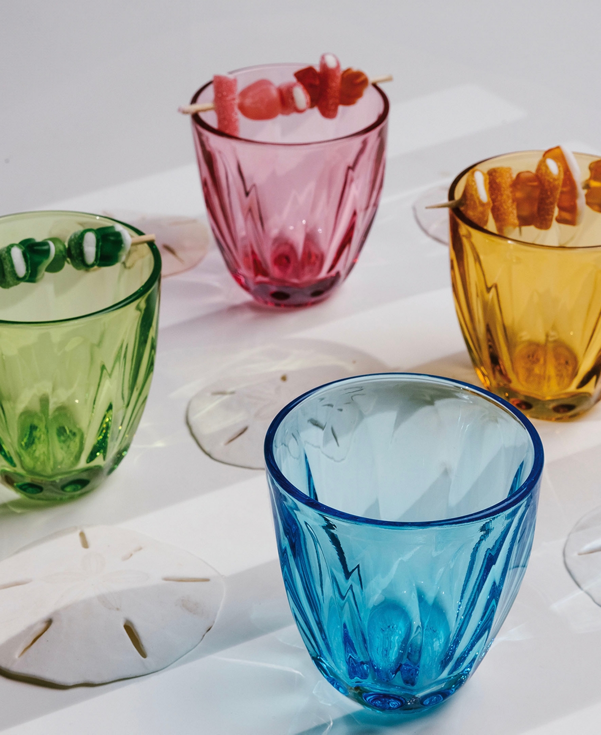 La Rochere Lily Tumblers, Set Of 4 In Mandarin,kiwi,cornflower,and Raspberr