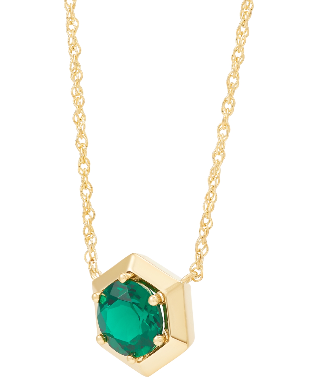 Macy's 2-pc. Set Lab-created Emerald Solitaire Pendant Necklace & Matching Stud Earrings (2-3/4 Ct. T.w.) I In Emerald