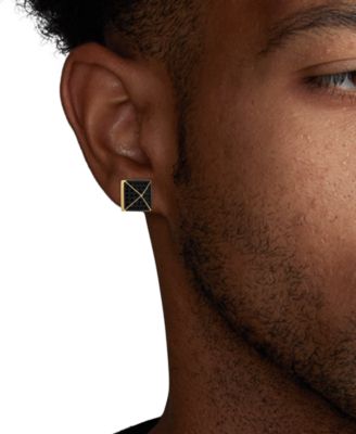 Diamond Pyramid Stud Earrings (1/3 ct. t.w.) in Gold-Tone Ion-Plated Stainless Steel, Created for Macy's