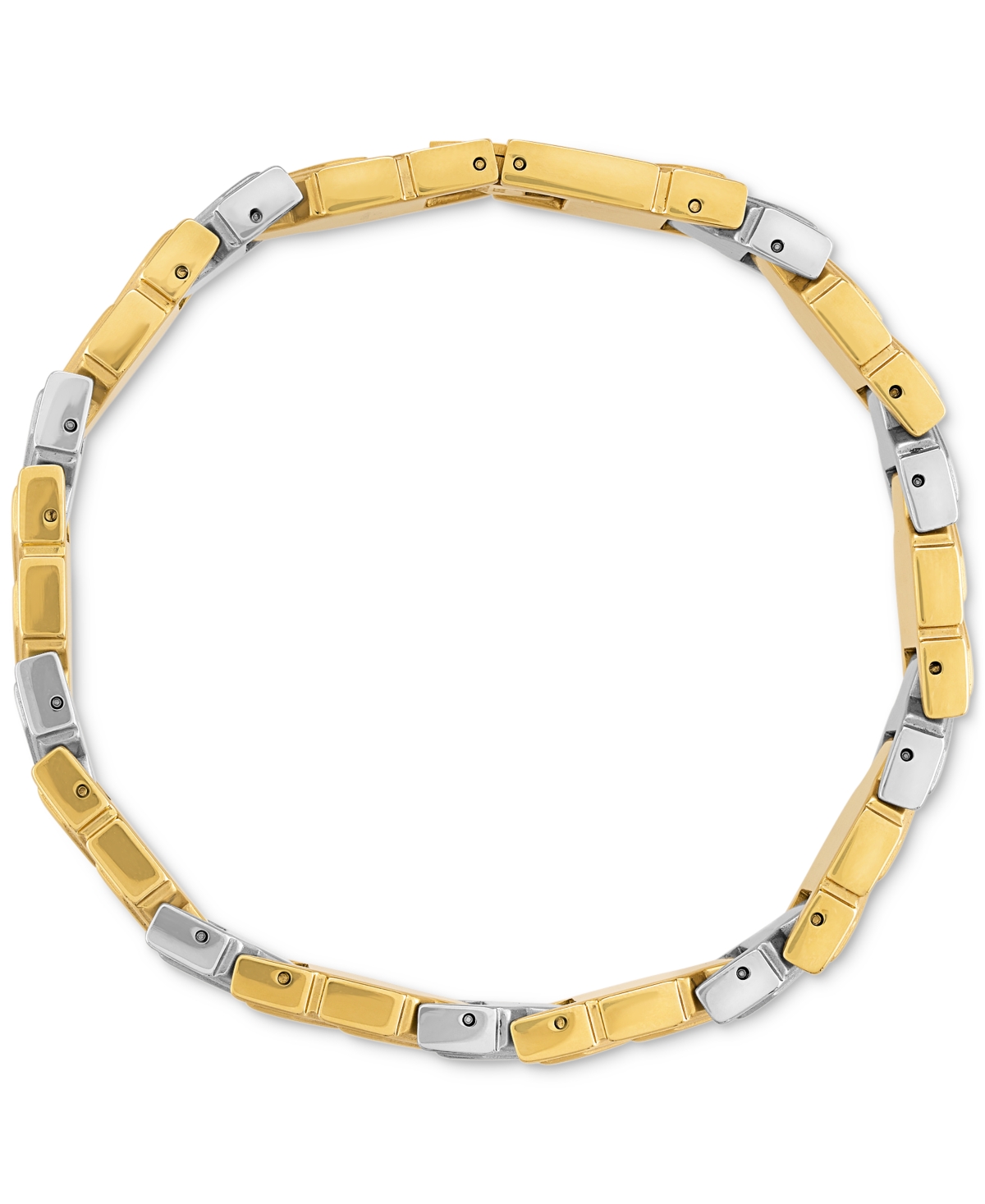 ESQUIRE MEN'S JEWELRY DIAMOND CHEVRON LINK BRACELET (1/4 CT. T.W.) IN STAINLESS STEEL & GOLD-TONE ION-PLATE, EXCLUSIVELY A 