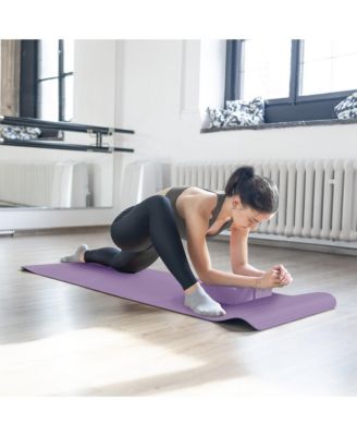 7 Piece Yoga Set with Mat, Stretch Strap & Knee Pad, Purple