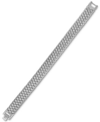Black Spinel Honeycomb Link Bracelet (5-3/8 ct. t.w.) in Black Ion-Plated Stainless Steel, Created for Macy's