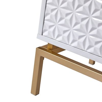 Mid-century Volkard 25'' Tall 2-Drawer End Table with a Metal Base