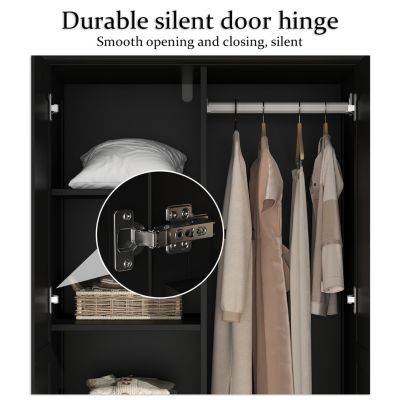 Wardrobe With 2 Doors and 3 Drawers , Bedroom Armoire Closet