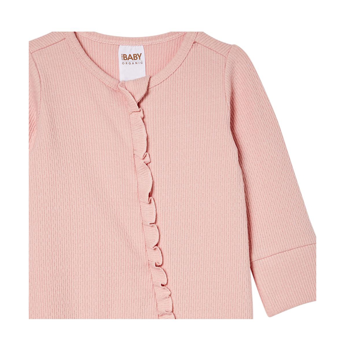Cotton On Baby Boys Pointelle Ruffle Zip All In One