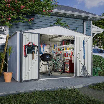 Streamdale Galvanized Steel Outdoor Storage Shed, Lockable, 119"x98