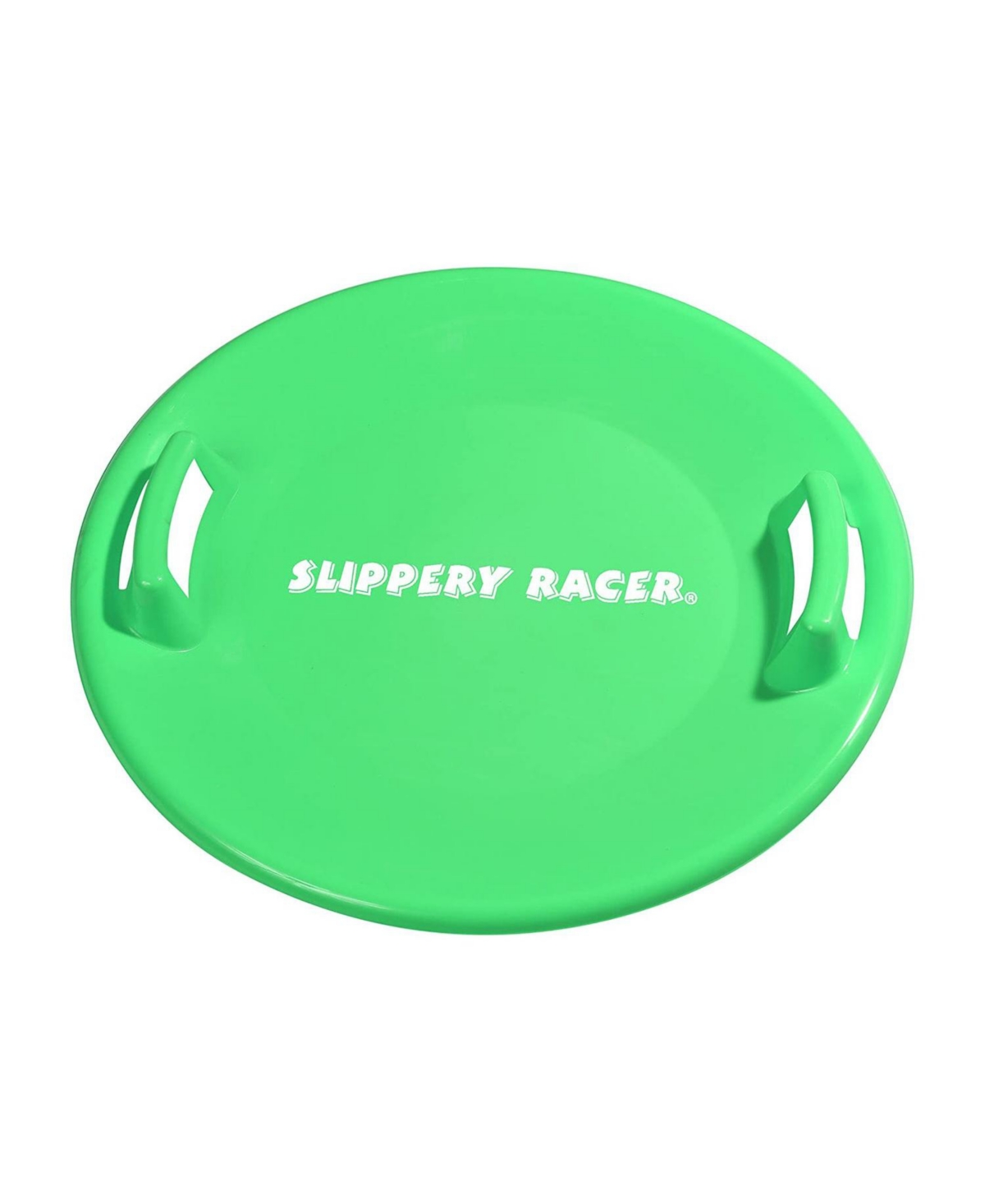 Slippery Racer Downhill Pro Adults & Kids Saucer Disc Snow Sled,(2 Pack) - Green