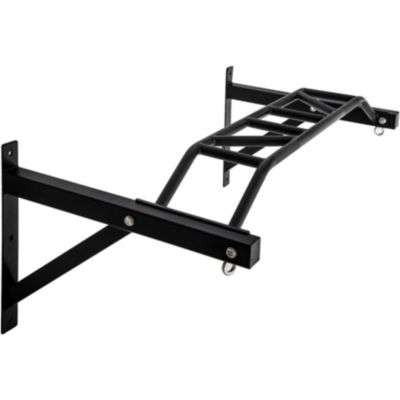47" Pull Up Bar Wall Mounted Multi-Grip with Hangers For Punching Strength Training