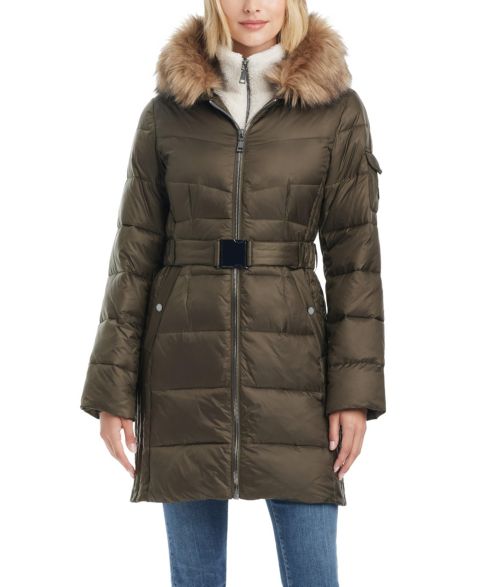 Женские куртки Vince Camuto Mid-Length Fitted Puffer Coat