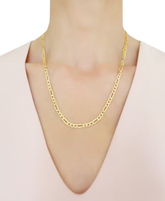 Figaro Link 20" Chain Necklace (4mm) in Solid 14k Gold