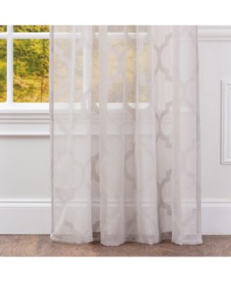 Premium Quatrefoil Voile Sheer Curtains - 2-Panel Light Filtering Curtains for Living Room, Bedroom, Kitchen - 52" x 84" - Sage