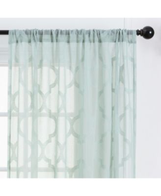 Premium Quatrefoil Voile Sheer Curtains - 2-Panel Light Filtering Curtains for Living Room, Bedroom, Kitchen - 52" x 84" - Sage