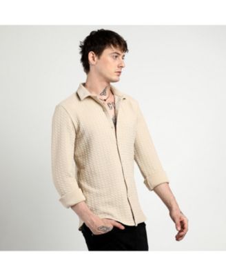Men's Beige Ripple Box Shirt