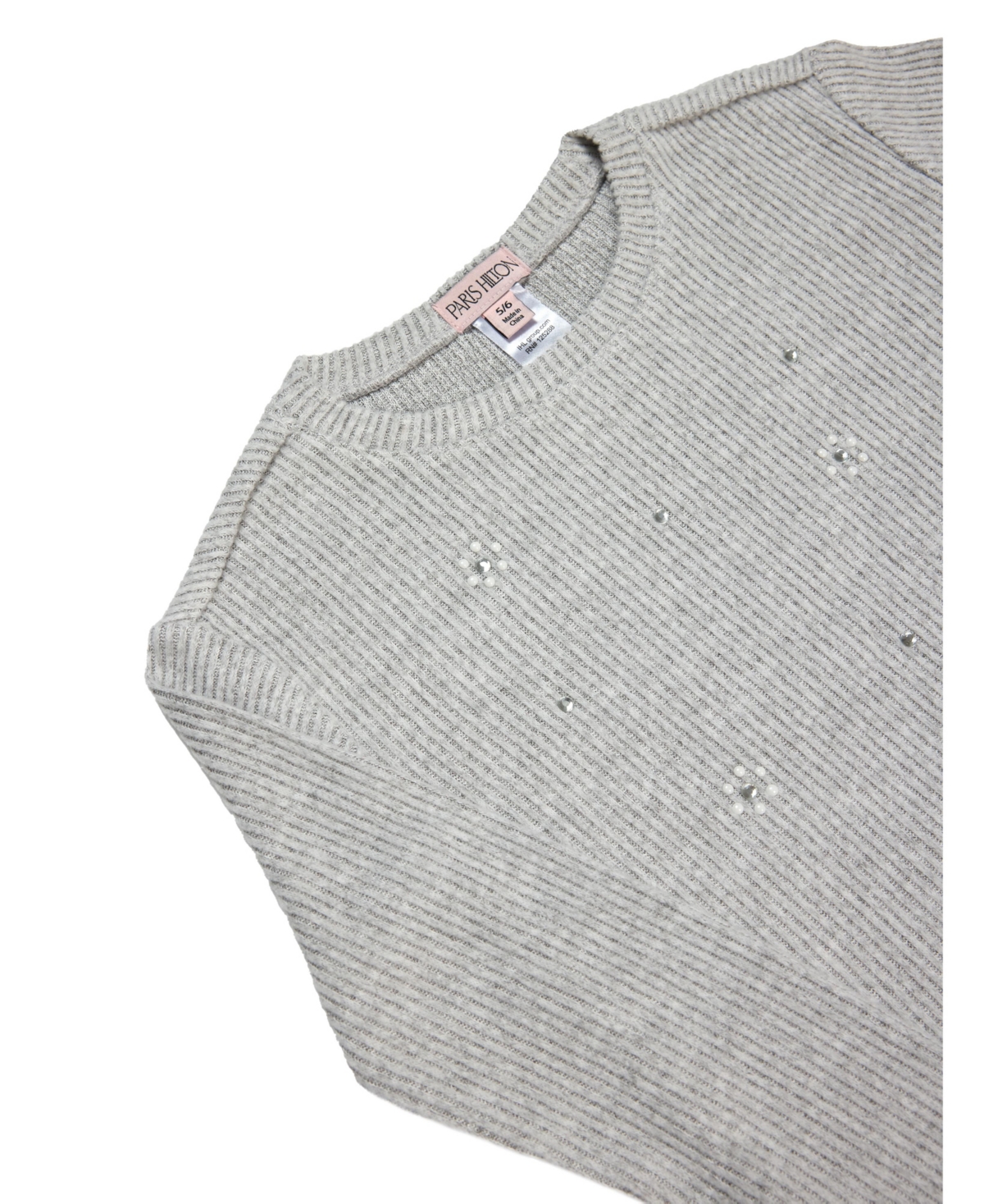 Paris Hilton Girls Embellished Daisy Ribbed Top and Wide Leg Pants 2 Piece Lounge Set and Headband