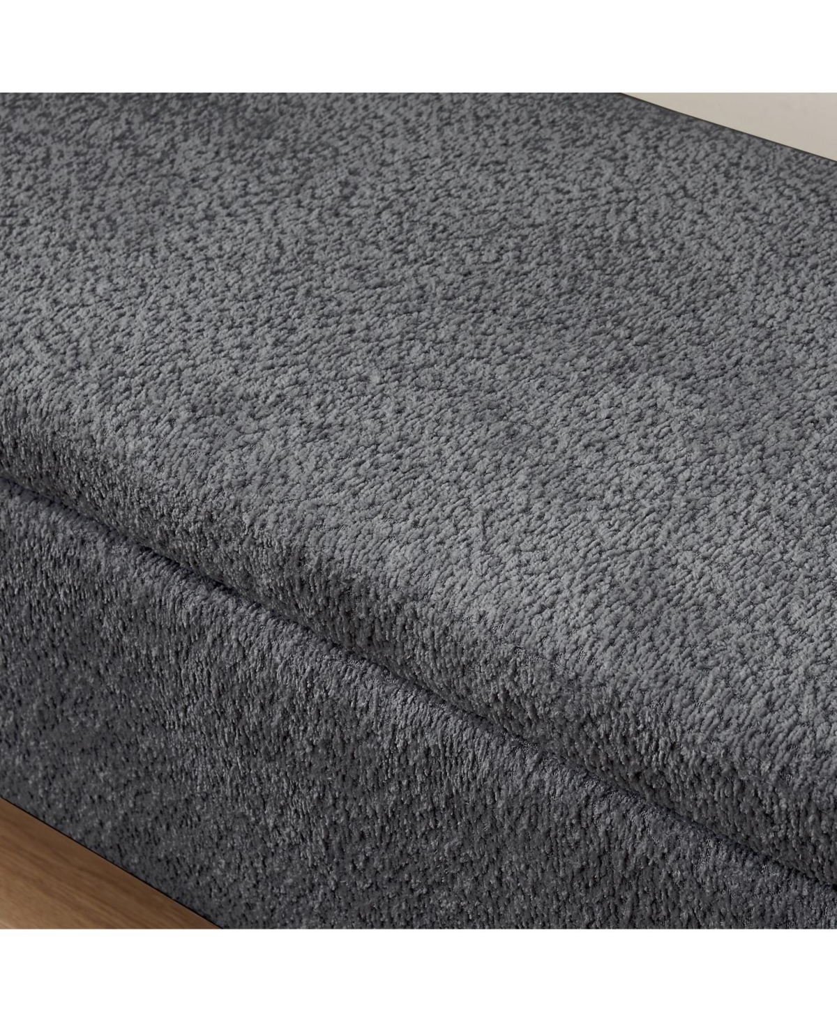 The Pop Home Oval Teddy Fabric Storage Ottoman,Storage Benches with Space-The Pop Home