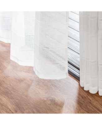 Premium 2-Panel Faux Linen Shimmer Textured Sheer Curtain Panels - for Windows Living Room Bedroom Office - Translucent Window Drapes for Home- 52 x 63 Inches Long - Taupe