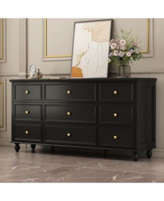 Modern 9-Drawer Wooden Chest of Drawers