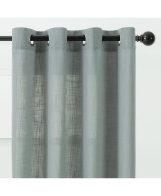 Premium 2-Panel Soft Textured Semi Sheer Grommet Curtains for Window Living Room Bedroom Kitchen Office - Light Filtering Privacy Window Treatment Drapes - 52 x 84 Inches - Java