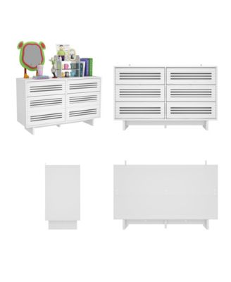 11-Drawer Vanity with 3 Color LED Mirror, Tempered Glass Countertop,Crystal Handle, Makeup Table,Chest