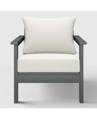 Outdoor Modern HDPE Patio Club Chair with Deep Seat Cushions